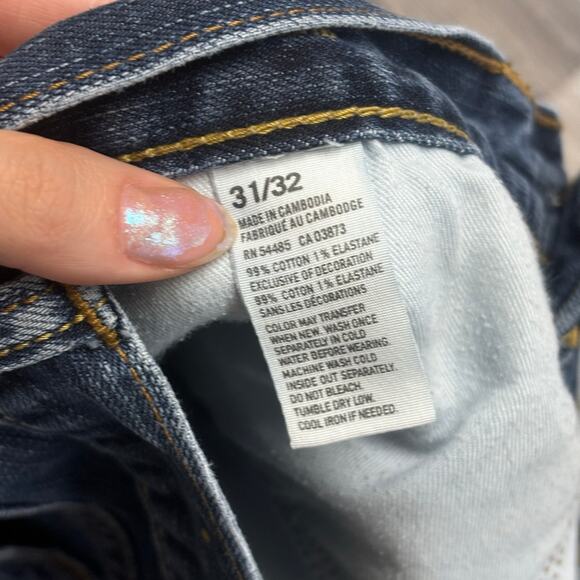 American Eagle Outfitters Dark Wash Blue Mens 31x30 Slim Fit Stretch Denim Jeans - Picture 5 of 12